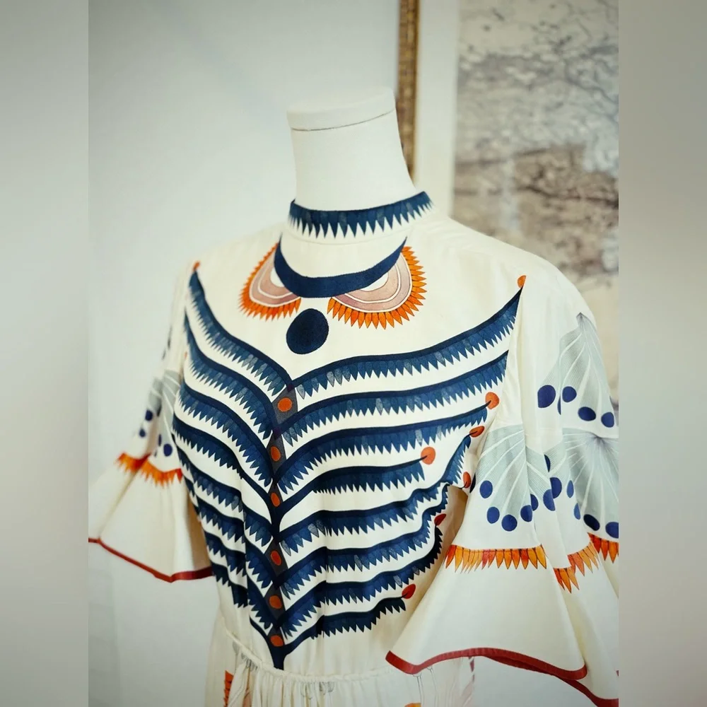 ✨ CHLOE spring summer 2018 painted silk dress